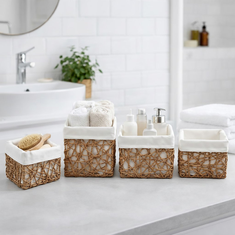 Ensemble de paniers de rangement 4 pièces, Beige