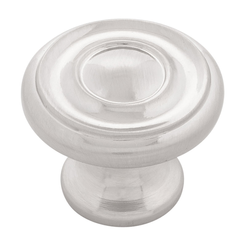 Poignée champignon Altair de 1 1/2 po de diamètre, Nickel satiné, H 1,5 po x l 1,5 po x P 1,13 po