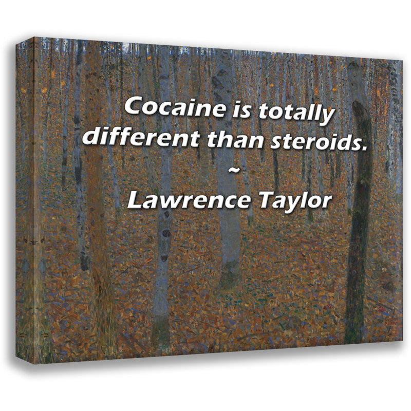 Citation artistique «La  est totalement différente des stéroides». Toile tendue par Lawrence Taylor Gallery