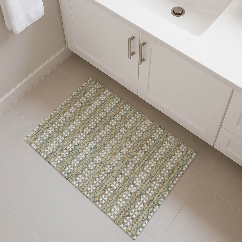 Machine Washable Indoor/Outdoor Chantille ACN2695 Stripes Rug, 1'8" x 2'6", Basil