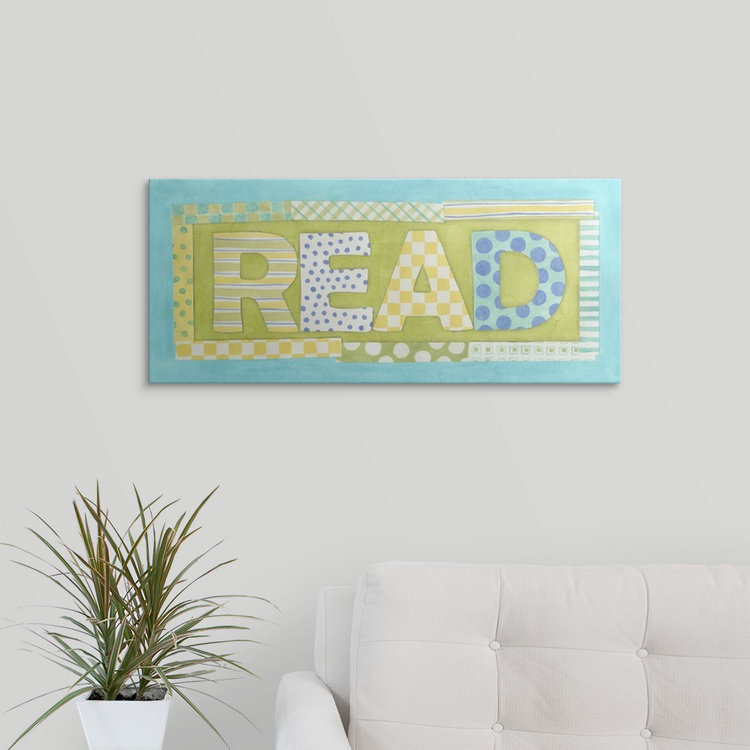 «Read» Shelteridge, art textuel, H 24 po x l 44 po x P 1 po, Cadre noir