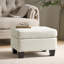 Repose-pieds contemporain rembourré avec pieds en bois de bouleau - Pièce décorative polyvalente pour repose-pieds, sièges supplémentaires ou décor-934944986