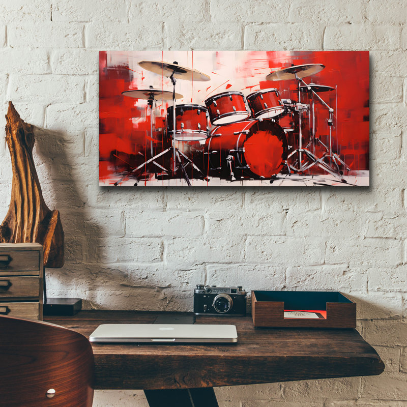  «Drums 11» par Sean Parnell, art mural en verre acrylique, 24 po x 12 po