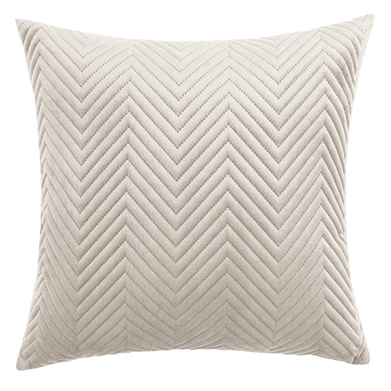 Aspire Homeware Embossed Square Velvet Cushion Cover, Beige, Pack of 2