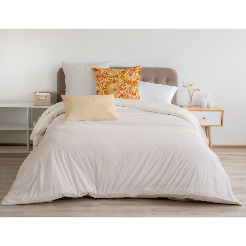 Coussin décoratif Big Flowers PFN1636YE7, H 18 po x l 18 po, Carré