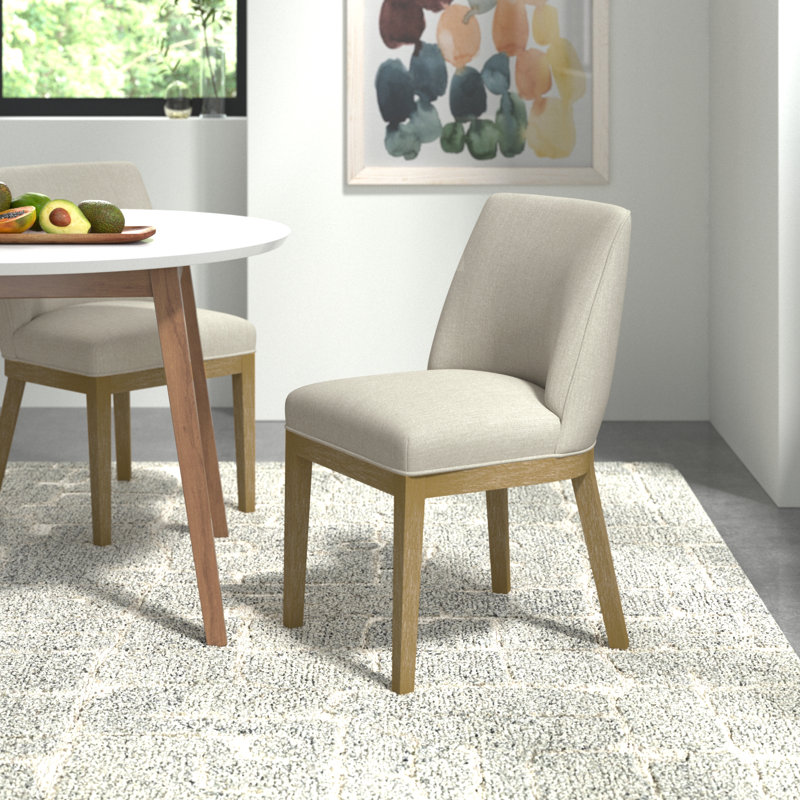 Ensemble de 2 chaises de salle à manger revêtues de tissu Oneida, Beige