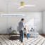 Ventilateurs de plafond de 52 pouces avec lumières, ventilateur de plafond à profil bas avec lumière, ventilateur de plafond encastré avec télécommande, ventilateur de plafond pour chambre à coucher, 6 vitesses, 3 pales réversibles-108808734-108808728