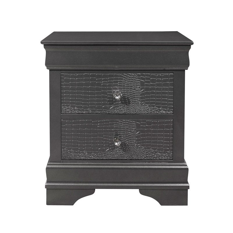 Table de chevet métallique pour chambre à coucher, Gris