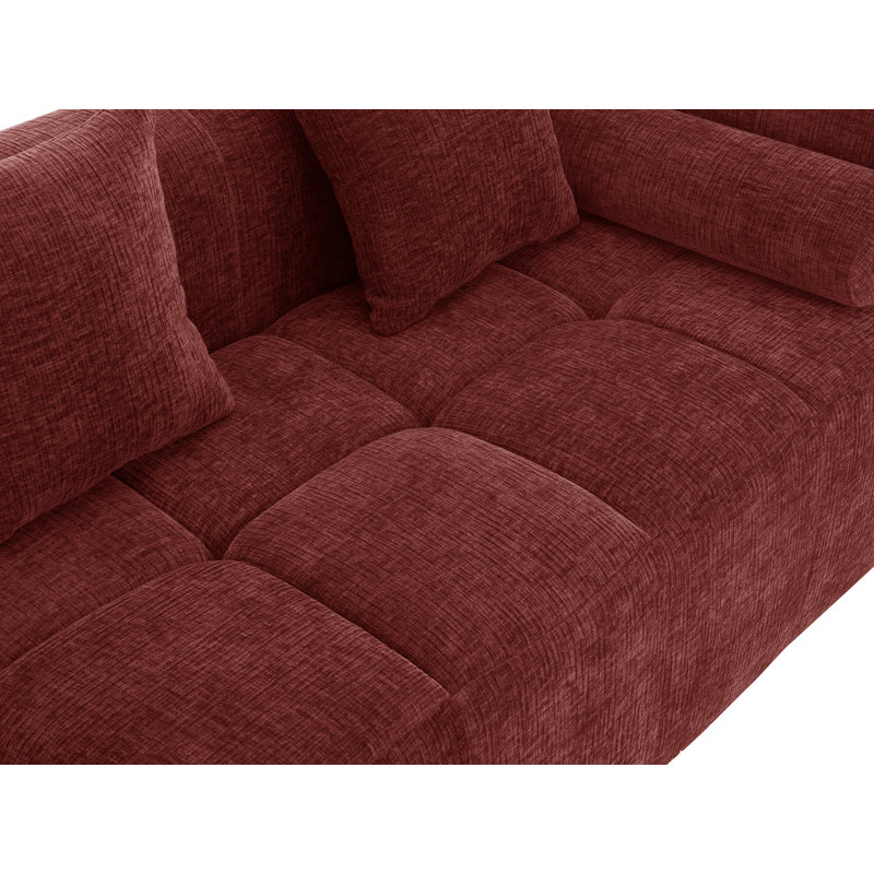2 - Piece Upholstered Sectional, Red Chenille