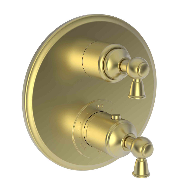 Aylesbury 1/2" Round Thermostatic Trim Plate With Handle, Satin Brass (PVD)