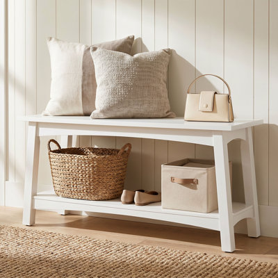 Craftsbury Storage Bench, White