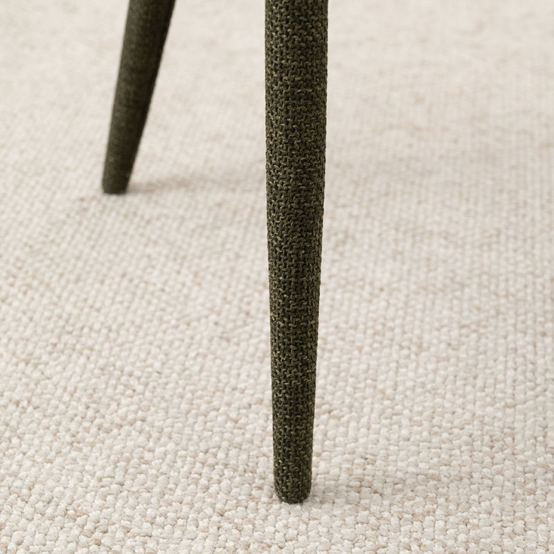 Chaises de salle à manger modernes entièrement rembourrées avec pieds enveloppés de tissu, Vert