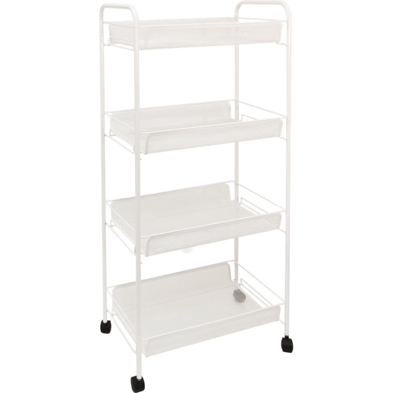 48cm W Metal Shelving Unit with Wheels