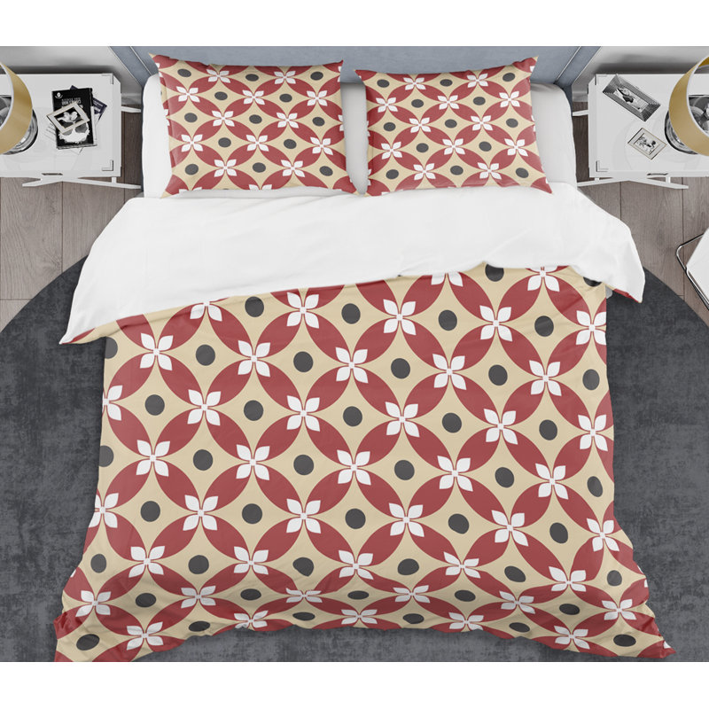Ensemble de housse de couette de style mid-century rétro abstract xiii, Twin Duvet Cover + 2 Shams