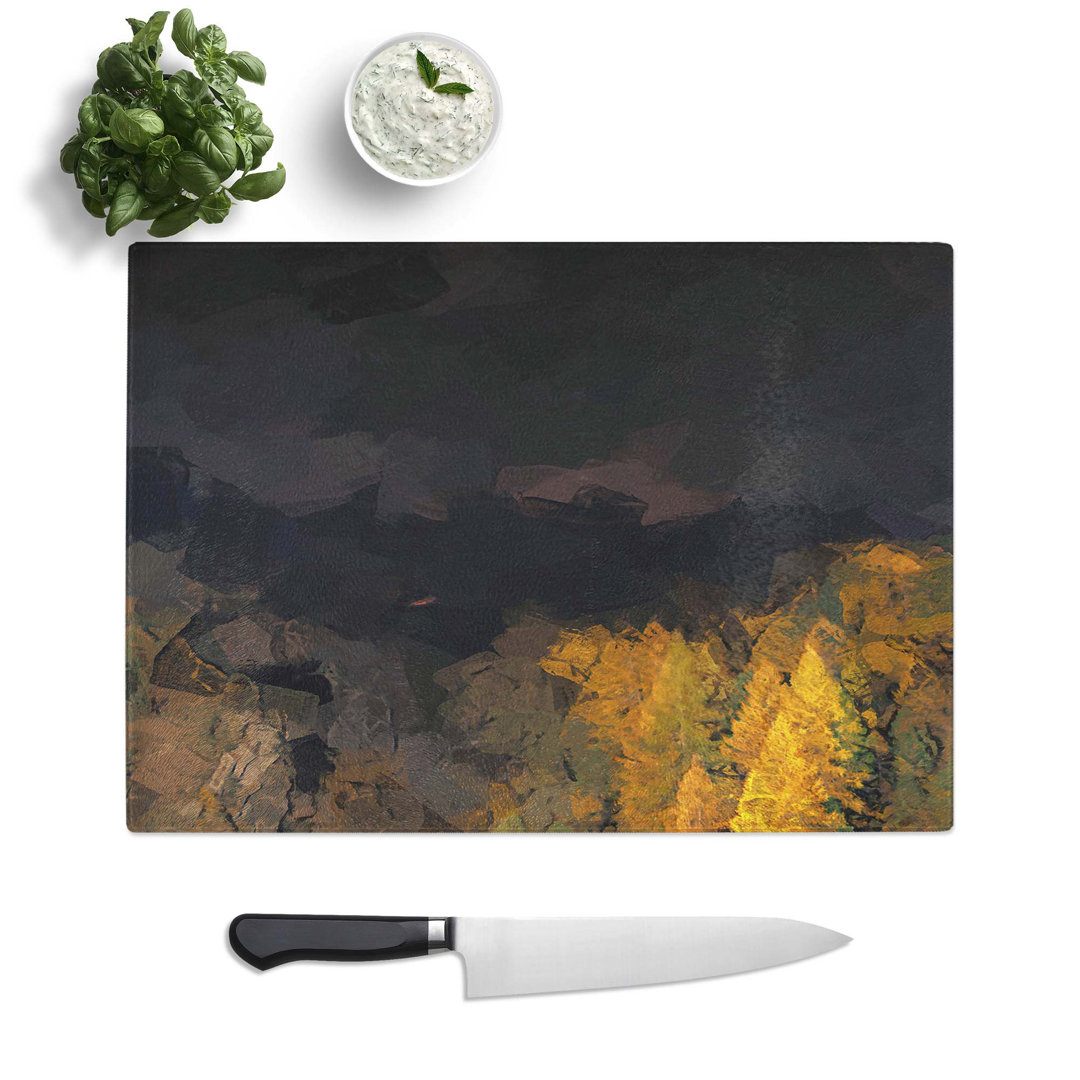 Glass Forest At Night Abstract Art Chopping Board