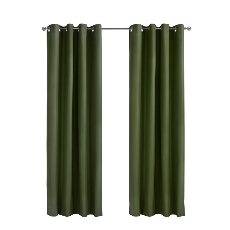 Rideau en polyester Turnervale, L 52 po x L 95 po, Olive