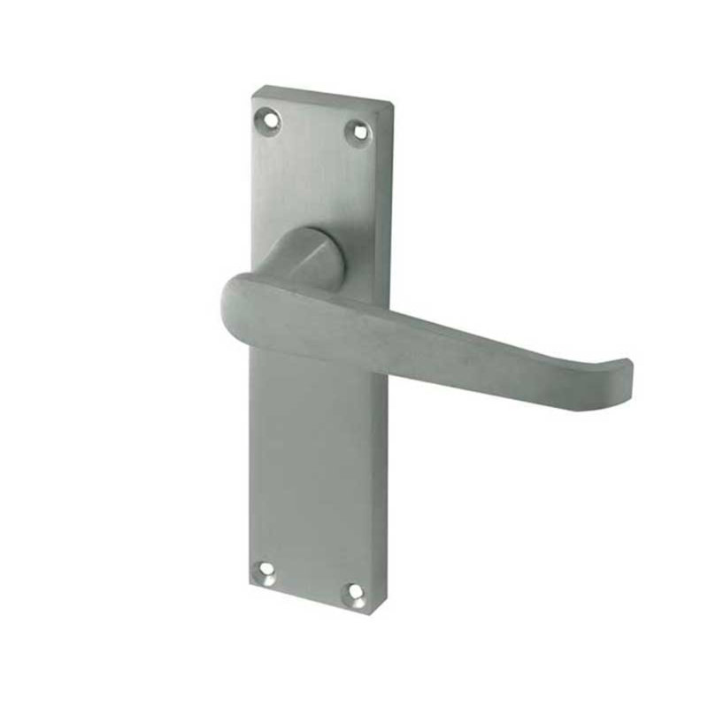 Victorian Straight Door Handle, Satin Chrome