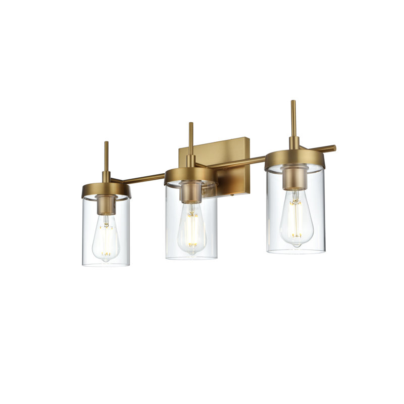 Éclairage pour meuble-lavabo à intensité variable Annisha, Doré, H 11 po x l 24 po x P 24 po, 3 lumières