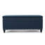 Banc repose-pieds en tissu bleu marine avec pieds en bouleau, repose-pieds rectangulaire de 42 po