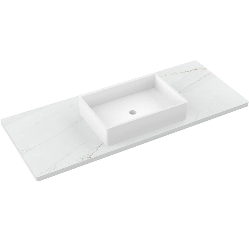 Gilded Single Extra Wide Bath Floating Vanity, Smoked Modern, 54"