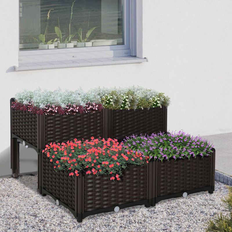 Jardinière surélevée Soudersburg, Brun, 4