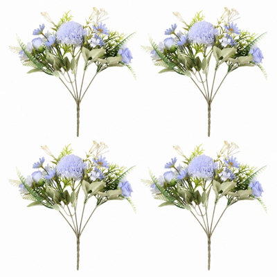 Bouquet de fleurs artificielles 4 bouquets de pivoines artificielles roses en soie fleurs d'hortensias pour table de mariage centre de table vase floral