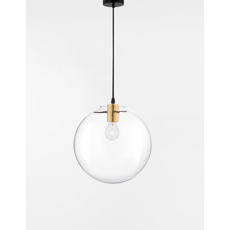 1 - Light Black Sphere Pendant, 181cm H x 25cm W x 25cm D