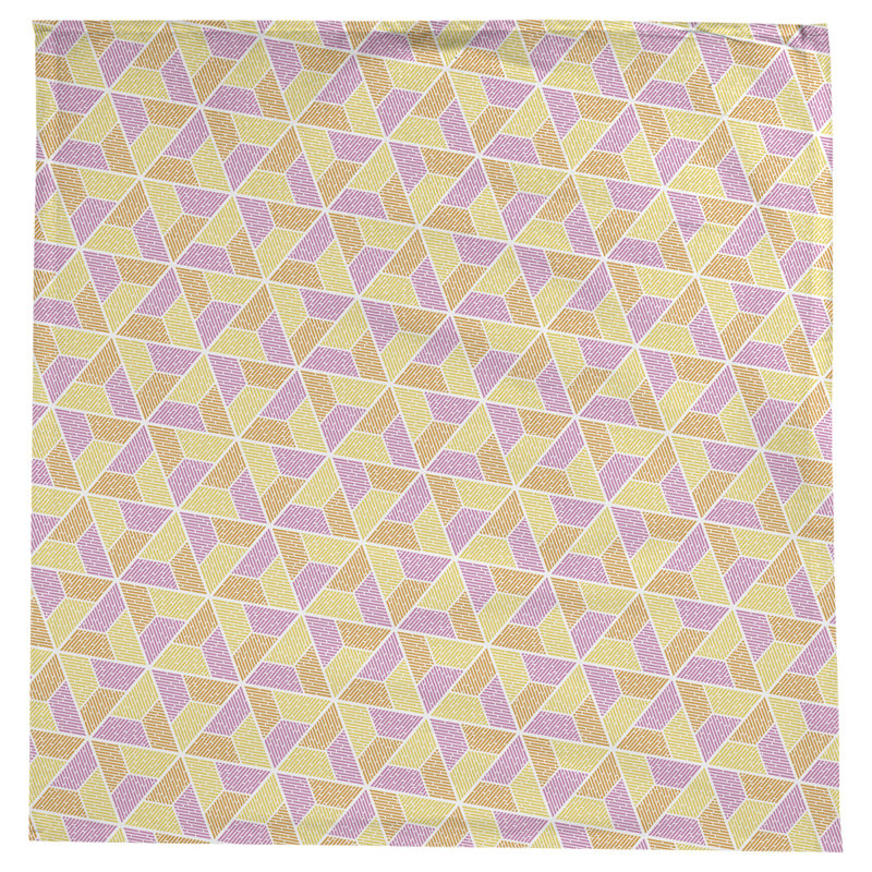 Leffel Trapezoids Tablecloth, Yellow/Orange/Pink