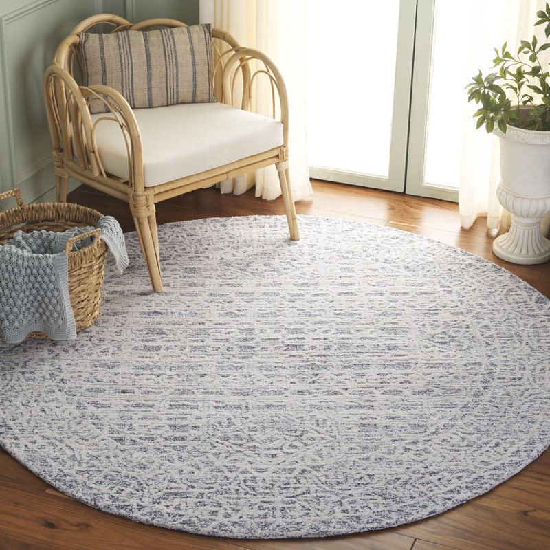 Tapis ébène / ivoire / gris Ebony 222, Rond 6 pi
