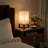 Maxwell 14 in. Oriental Inspired LED Bedside Table Lamp with Fabric Square Shade-814248536