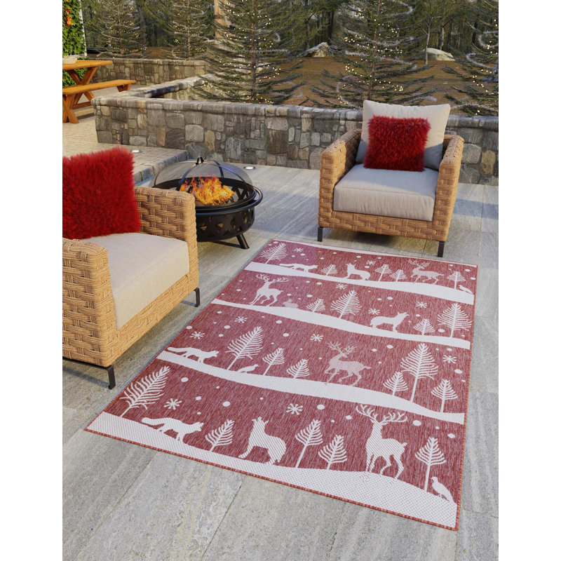 The Holiday Aisle Kareema Indoor/Outdoor Area Rug, Rectangle 7'10" x 10'