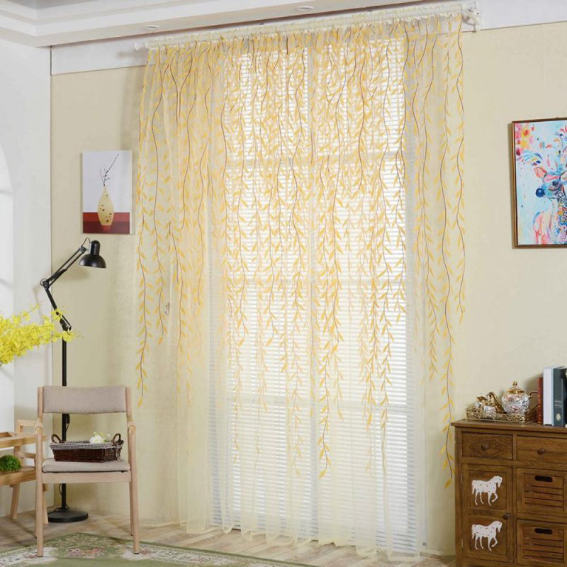 Altino Semi Sheer Curtain Single Panel, 39" W x 78" L, Yellow