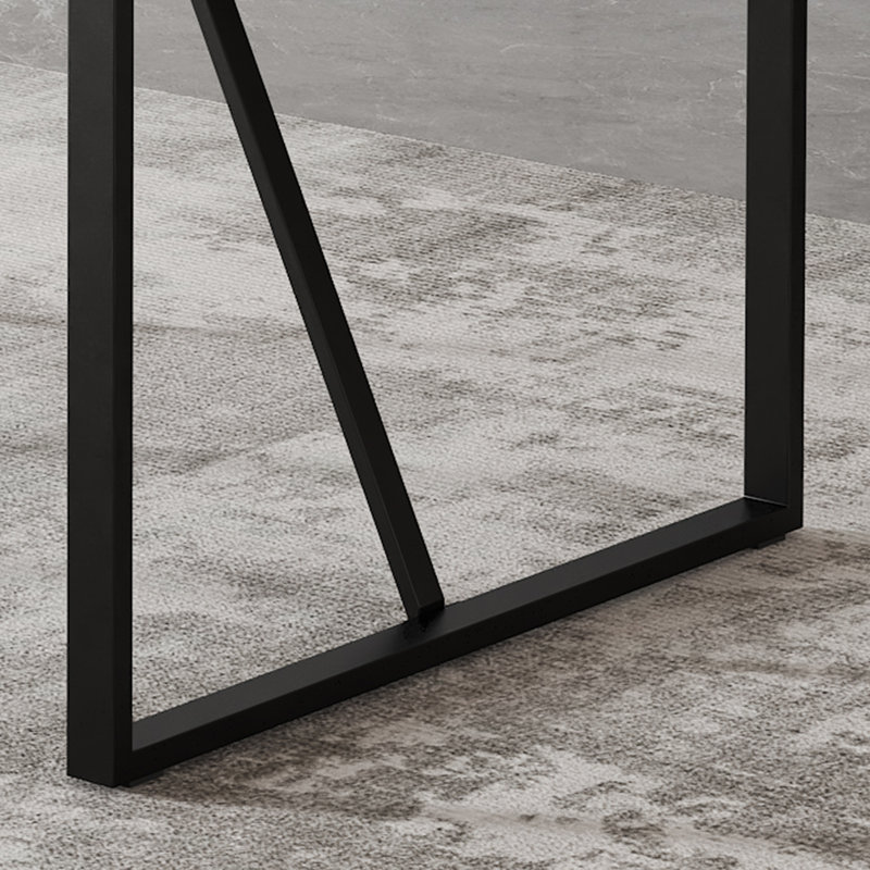 Table de salle à manger 55 po, Plateau noir / base noire, H 30 po x L 55 po x l 35,4 po