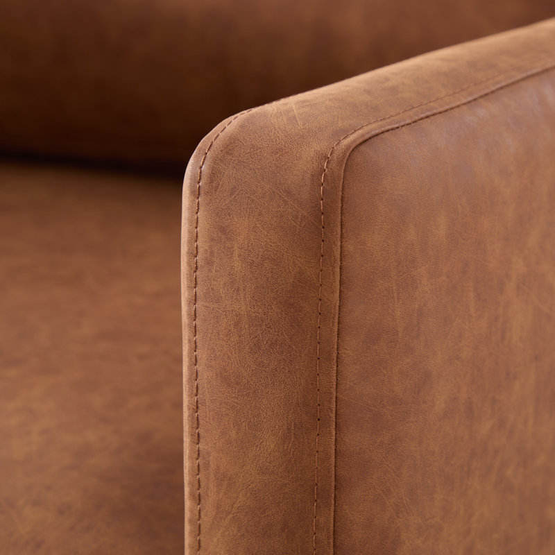 Wide Upholstered Swivel Armchair, Brown