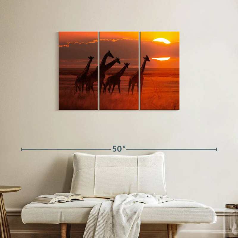 Girafes d'Afrique itinérantes, H 24 po x l 38 po
