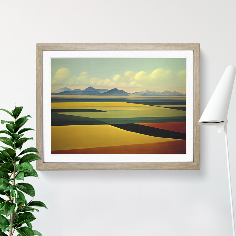 Fantastic Spring Meadow Landscape - Single Picture Frame Painting, 34cm H x 46cm W x 2cm D, Oak