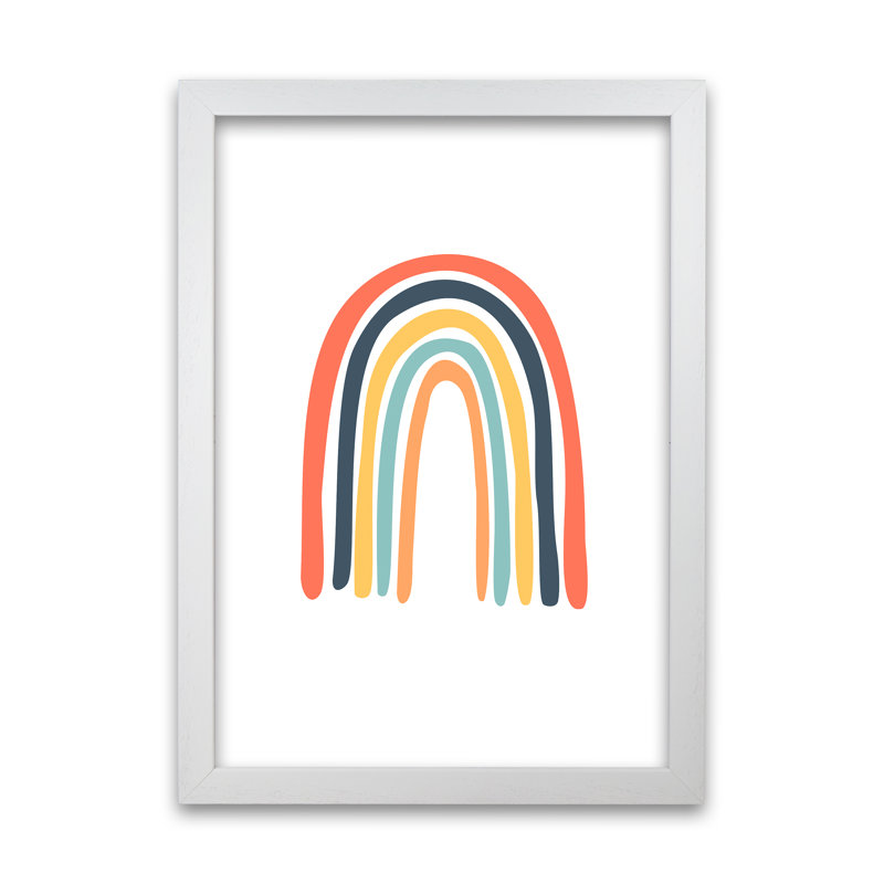 Rainbow On White Original - Print, White Frame, 30cm H x 21cm W x 3cm D