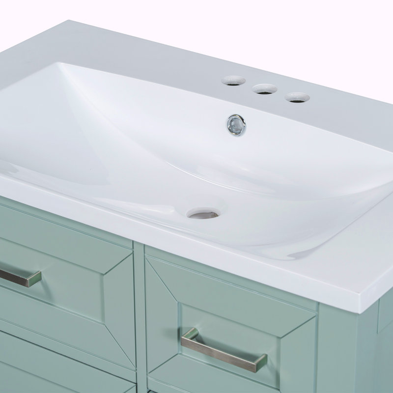 Meuble-lavabo simple avec plateau 30 po Sollie, Vert