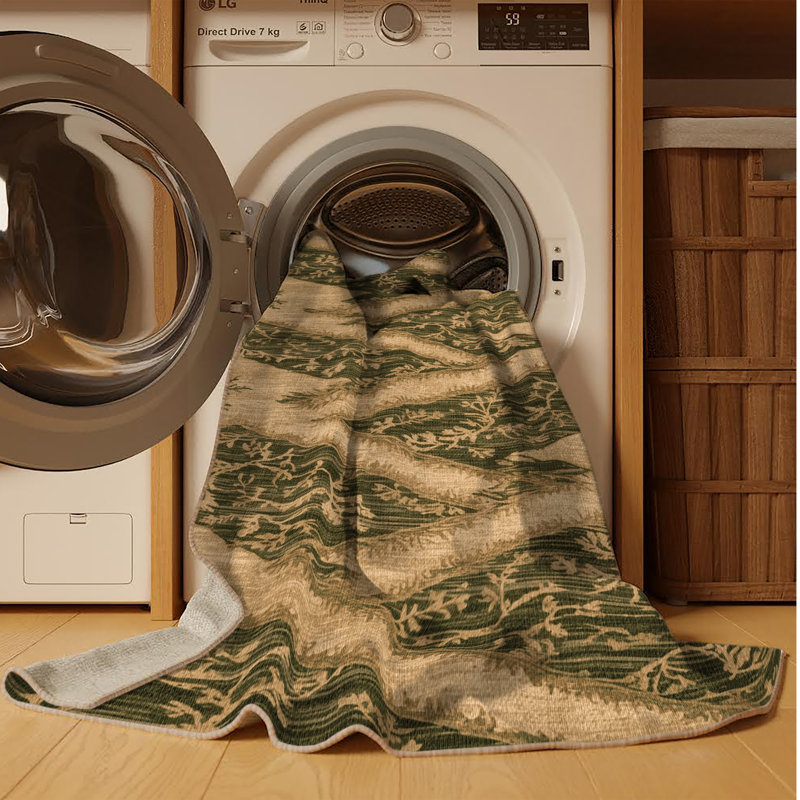 Machine Washable Nature Brown Area Rug
