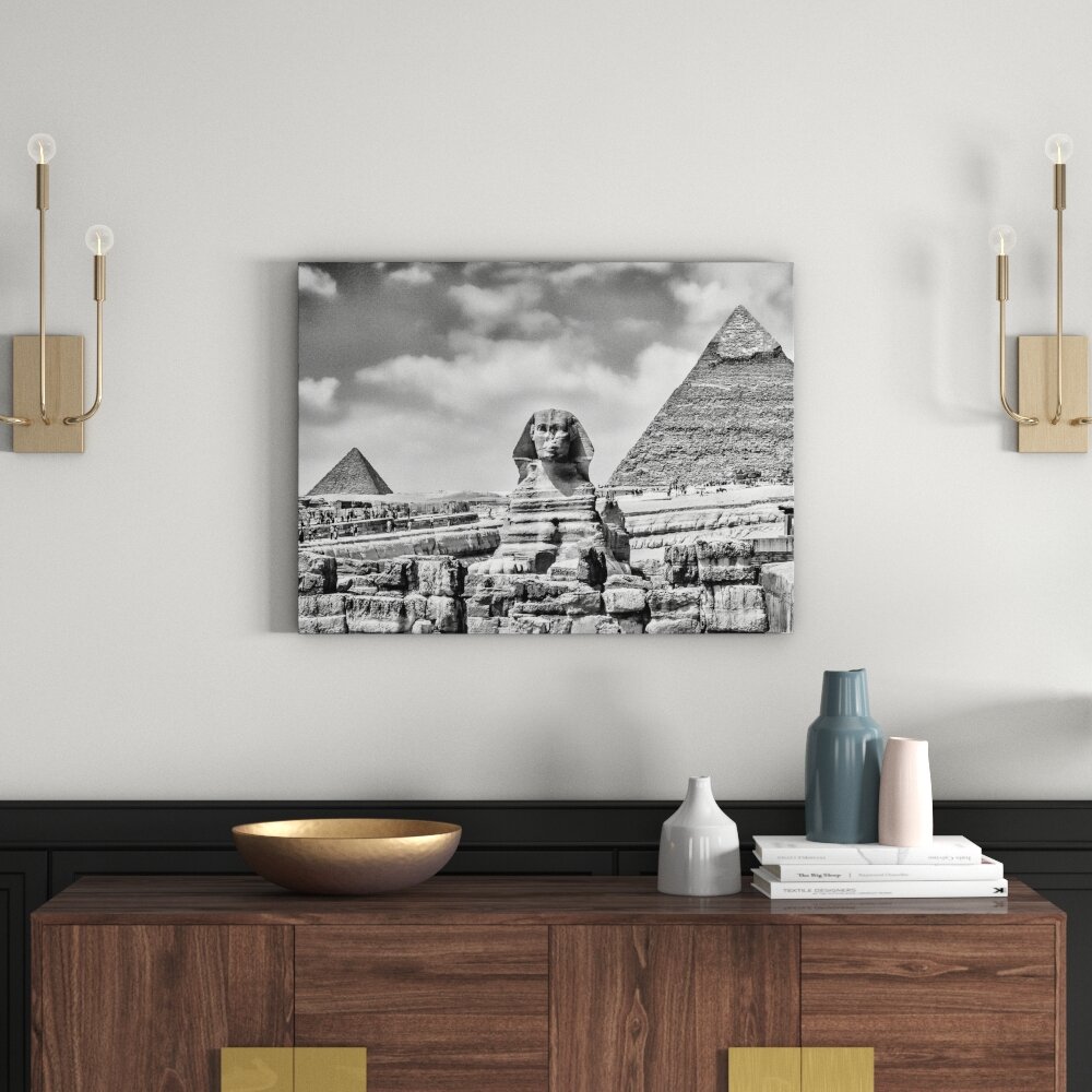 Leinwandbild Große Sphinx von Gizeh in Monochrom