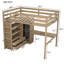 Lit mezzanine en bois avec garde-robe intégré-1031493126