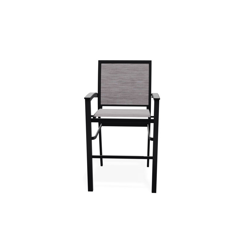 Chaise de café empilable en aluminium Bazza, Noir, Fossile
