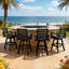 Outdoor Swivel Bar Stools, Patio Bar Chair With 360° Swivel & Ladderback-130569880
