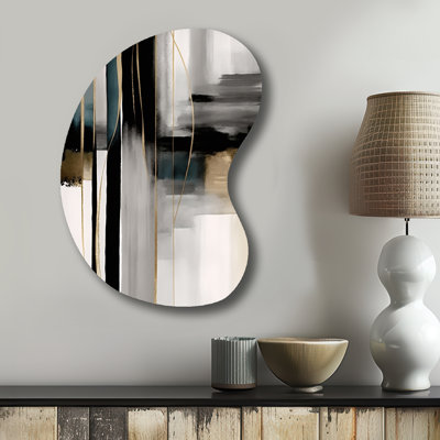 Bolsover - Unique Shape Abstract Geometric Metal Wall Art, Asymmetrical Metal Wall Sculpture Print