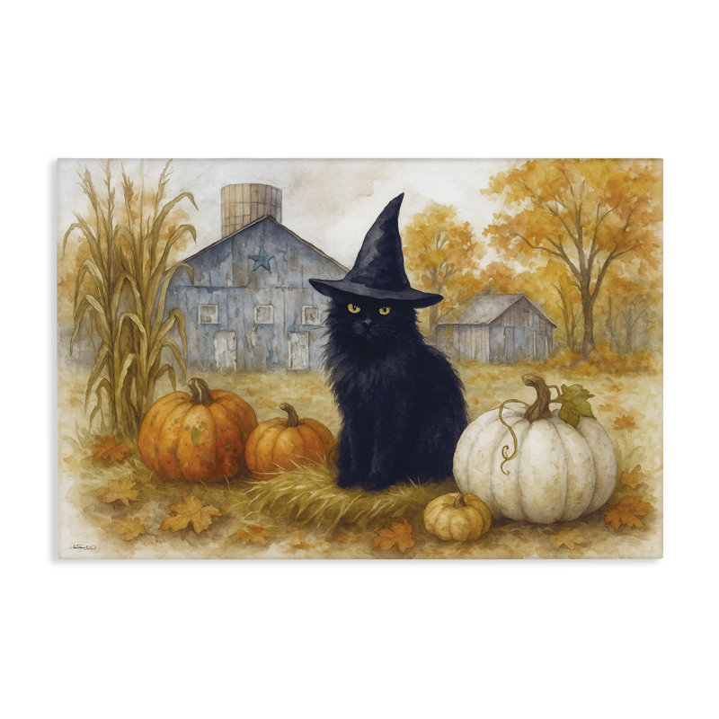 «Witch Cat Autumnal Farm», toile par Antony Smith, H 16 po x l 24 po
