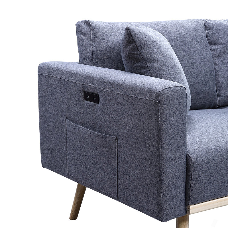 Causeuse Easton en lin et tissu gris foncé