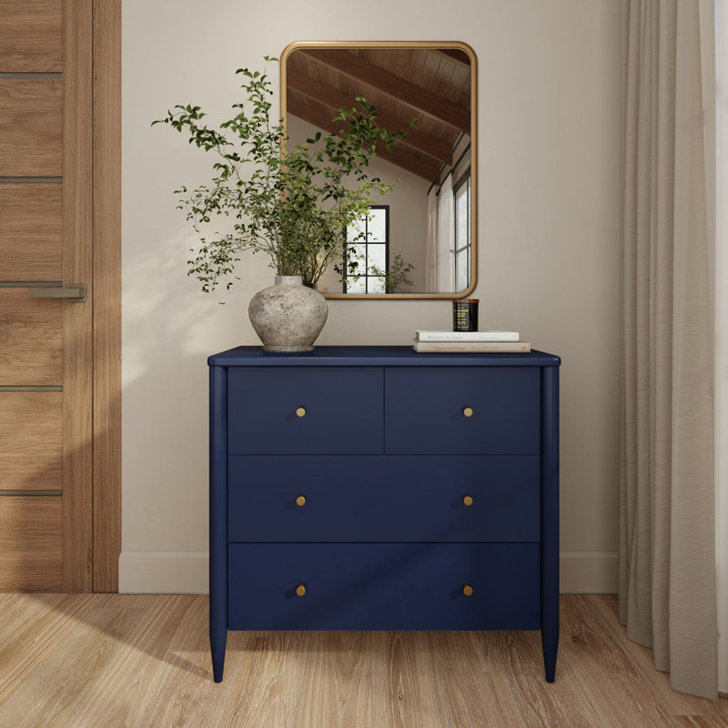 Harbor 3-Drawer with Divided Top Drawer Dresser, Blue
