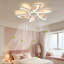 Ventilateur de plafond encastré à profil bas 32 "avec fleur blanche