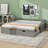 Twin Size Wooden Daybed With Sliding Trundle-1722384481