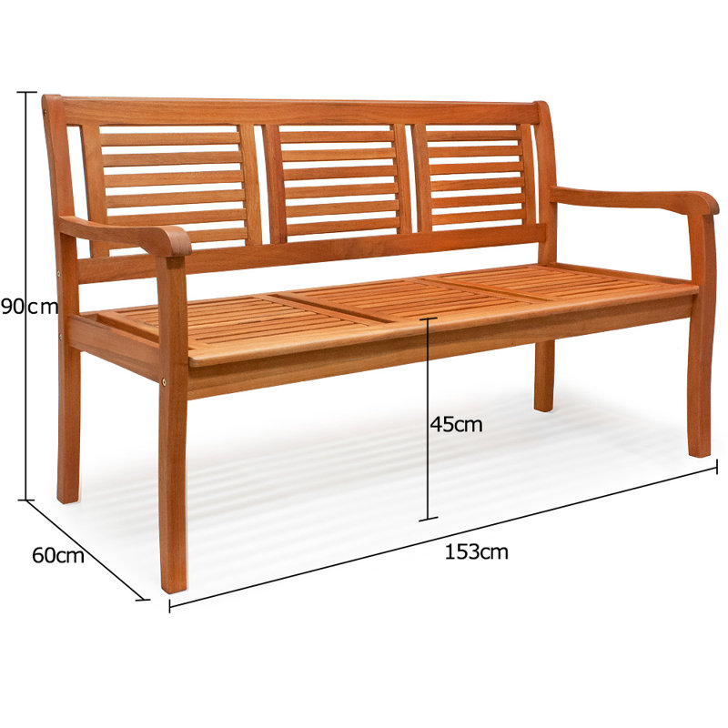 Estee Solid Wood Eucalyptus Outdoor Bench